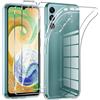 Phoona Cover per Samsung Galaxy A04S Custodia con 2 Pezzi Pellicola Vetro Temperato,Ultra Sottile Trasparente Silicone Protettiva Case per Samsung A04S Sottile Morbida Antiurto Cover