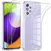 Phoona Cover per Samsung Galaxy A52 4G/5G/A52S 5G Custodia con 2 Pezzi Pellicola Vetro Temperato,Ultra Sottile Trasparente Silicone Protettiva Case per Samsung A52 Sottile Morbida Antiurto Cover
