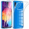 Phoona Cover per Samsung Galaxy A50 Custodia con 2 Pezzi Pellicola Vetro Temperato,Ultra Sottile Trasparente Silicone Protettiva Case per Samsung A30S/A50S Sottile Morbida Antiurto Cover