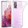Phoona Cover per Samsung Galaxy S20 FE 4G/5G Custodia con 2 Pezzi Pellicola Vetro Temperato,Ultra Sottile Trasparente Silicone Protettiva Case per Samsung S20 FE Sottile Morbida Antiurto Cover