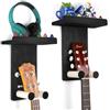 VINCOURNA Porta Chitarra da Muro, Appendi Chitarra da Muro Set da 2, Supporto Chitarra, Reggi Chitarra per Chitarra Acustica, Electric Guitar, Basso, Ukulele - Nero
