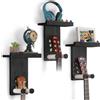 VINCOURNA Porta Chitarra da Muro, Appendi Chitarra da Muro Set da 3, Supporto Chitarra, Reggi Chitarra per Chitarra Acustica, Electric Guitar, Basso, Ukulele - Nero