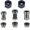 KIQAWEE Set di 8 pinze di serraggio in acciaio al carbonio, accessori per fresatrice Einhell, Katsu, Makita, Bosch, Dewalt, 6 adattatori (6 mm, 6,35 mm, 8 mm) + 2 dadi per macchina da incisione