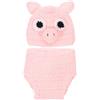 BUGUUYO Set Abbigliamento Fotografia Ragazzo Ragazza Cappello e Pantaloni in Lana Rosa Pig, Costume Adorabile per Shower e Foto di Famiglia