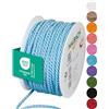Halbach Seidenbänder Cordoncino di alta qualità (azzurro), larghezza 4 mm, lunghezza 25 m, prodotto in Germania e certificato Öko-Tex, cordoncino in raso lucido in acetato