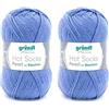 Gründl Lana Hot Socks Pearl Uni 4 Fili 1 Gomitolo da 50g, Fiordaliso (Confezione da 2)