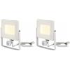 V-TAC Faro LED Chip Samsung 50W con Sensore di Movimento e Crepuscolare e Interruttore Manuale di Bloccaggio Colore Bianco 3000K IP65 (Confezione da 2)