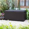 Dmora Cassapanca Outdoor Tammaro 53.5x123x57h cm Marrone Impermeabile Chiusura Lucchetto, Peso Supportato 250 kg