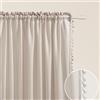 ROOM99 Tenda con nastro arricciato, modello Lara, 140 x 260 cm, larghezza x altezza, oscurante, decorazione moderna, per soggiorno, camera da letto, beige chiaro