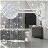 WILLBOND 4 tende con frange glitterate per finestre, 190 x 99 cm, per porta, divisori, nappe, per matrimoni, soggiorno, bagno, caffetteria, ristorante (argento)