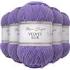 Utopia Crafts Velvet Lux Chenille Super Soft Chunky Yarn for Knitting and Crochet 5x 100g (Soft Lavender)