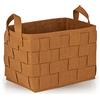 N8WERK Cesta in feltro con manico 35x25x25 cm | Ideale per legna da camino e riviste | Resistente e versatile | Cesta pieghevole per deposito [Ruggine]