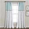 Lush Decor Tenda a pannello per finestra con bottoni in lino (pannello singolo), 213,4 x 101,6 cm, blu e grigio