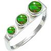 SILVERTROVE in Anello placcato argento con Turchese verde ramato pietra preziosa per uomo e donna gioielli fatti a mano di tutte le taglie CRG1265BJ_50 (15.9)
