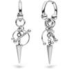 LIEBESKIND BERLIN Urban Chic - Orecchini a cerchio in acciaio inox - argento - 3,8 cm - chiusura a cerniera - impermeabile e delicato sulla pelle