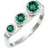 SILVERTROVE con pietra preziosa Smeraldo coltivato in laboratorio per uomo e donna in Anello placcato argento regalo di gioielli CRG1265AN_50 (15.9)
