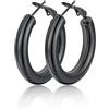 FindChic Orecchini Cerchio Donna in Acciaio Inox 20-80mm | Orecchini Donna Cerchio Resistenti, Leggeri ed Eleganti, 20-80mm, Oro Argento Nero Opzionale, con Scatola Regalo