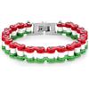 ATEIELLI Bracciale Uomo a Catena di Moto in Acciaio Inox Stile Punk Rock Design Tricolore Elite e Colori Sportivi Regalo Originale 21/22cm #JWB300