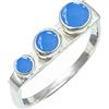 SILVERTROVE Calcedonio blu con pietra preziosa per uomo e donna in Anello placcato argento gioiello fatto a mano CRG1265CF_50 (15.9)