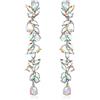EVER FAITH Strass cristallo lampadario pendolare orecchini art deco marquise teardrop lunga pendenza a goccia per donna sposa matrimonio prom chiaro tono argento, Cristallo, Zirconia cubica
