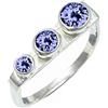 SILVERTROVE con pietra preziosa Tanzanite coltivato in laboratorio per uomo e donna Anello placcato argento gioiello fatto a mano CRG1265AV_71 (22.6)