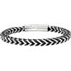 Breil, Collezione Shackle, Bracciale Uomo, Catena in Acciaio Lucido Intrecciata con Filo in Nylon Colorato, Chiusura con Pulsante, Idea Regalo Uomo, Circonferenza 18 cm, Taglia S