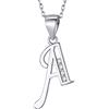 MASADA Collana in Argento 925 - Ciondolo Lettera A Iniziale con Pietre Zircone - Iniziali Nome per Donna e Ragazza - Catena 46 cm Confezione Borsa in Velluto
