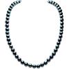 YAMI Collana di perle nere naturali coltivate in acqua salata, 9,0 - 10,0 mm, chiusura a cuore, in argento Sterling 925, regalo di anniversario e festa della mamma, 9,0-9,9mm, Oro, Perla