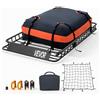VEVOR Portapacchi da Tetto per Auto, Kit Completo Portapacchi da Tetto 1371 x 864 x 102 mm Telaio in Acciaio Rete Fermabagagli Cinghie a Cricchetto Carico max 90,72 kg, Universale per SUV Furgone
