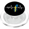 Just Sweden inspired Designs Svezia, battito cardiaco, mappa delle bandiere PopSockets PopGrip per MagSafe