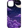 Moon Cosmic Mystical Nature Witchy Aesth Custodia per iPhone 14 Plus Mezza Luna Viola Scuro Natura Mistica Natura Celeste