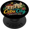 Philippines Souvenir Gift Regalo disegnato a mano del punto di riferimento di viaggio delle Filippine della città di Cebu PopSockets PopGrip Adesivo