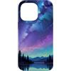 Purple Aesthetic Gifts Custodia per iPhone 14 Pro Max Notte Sognante Cielo Foresta Natura Viola Aurora Lago Paes