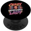 Woman Music Lover Drum Bass Audio Enthus Pazza signora della batteria e del basso PopSockets PopGrip Adesivo