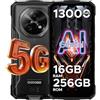 DOOGEE Fire 7 Rugged Smartphone 5G,16GB+256GB,13000mAh,64MP+16MP,Android 15