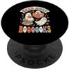 Spooky Halloween Teacher Educator Fall A Cute Ghost Reading Read More Libri Amante dei libri Halloween PopSockets PopGrip Adesivo