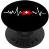 Just Switzerland lovers Designs Svizzera, battito cardiaco, mappa delle bandiere PopSockets PopGrip Adesivo