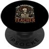 Spooky Halloween Teacher Educator Fall A Scheletro spettrale L'insegnante prescolare Abc libro Halloween PopSockets PopGrip Adesivo