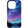Purple Aesthetic Gifts Custodia per iPhone 14 Pro Notte Sognante Cielo Foresta Natura Viola Aurora Lago Paes