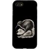 kiwi charcoal sketch art monochrome bird Custodia per iPhone SE (2020) / 7/8 Schizzo Dinamico Carbone Kiwi