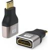 PremiumCord Adattatore 8K HDMI A Femmina A Mini HDMI Maschio F/M, UHD 8K 3840P 60Hz, 4K 2160P 120Hz, Full HD 1080P, Alloggiamento In Alluminio, Connettori Placcati Oro, Spazio Colore Grigio