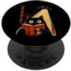 Alien Feline Humor Dad Reader Gatto giapponese UFO abduction Vintage Book Lover Design PopSockets PopGrip Adesivo