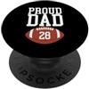 Leggende dello sport Papà orgoglioso del calcio numero 28 PopSockets PopGrip Adesivo
