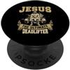Funny Gym Sayings Men Women Fitness Work Divertente palestra Gesù Fitness Bodybuilding Sport Sollevatori Pesi PopSockets PopGrip Adesivo
