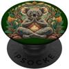Koalabär Yogateacher Yoga Meditation Nat Yoga Koala orso come insegnante di yoga Guru meditazione nel sedile del loto PopSockets PopGrip Adesivo