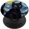 cat lover art outfits Van Gogh, gatto della notte stellata per amanti dei gatti, mamma e papà dei gatti PopSockets PopGrip Adesivo