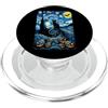 Funny Halloween Sayings & Funny Hallowee Starry Black Cat Night - Divertente gatto spettrale Van Gogh Halloween PopSockets PopGrip per MagSafe