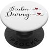 Fun Designs Scuba Diving Cuore carino scritto a mano Tipografia Regalo PopSockets PopGrip Adesivo