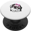 Pekingese mom messy bun hair tee Cane pechinese con occhiali bandana PopSockets PopGrip Adesivo