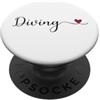 Fun Designs Cuore subacqueo carino scritto a mano tipografia regalo PopSockets PopGrip Adesivo